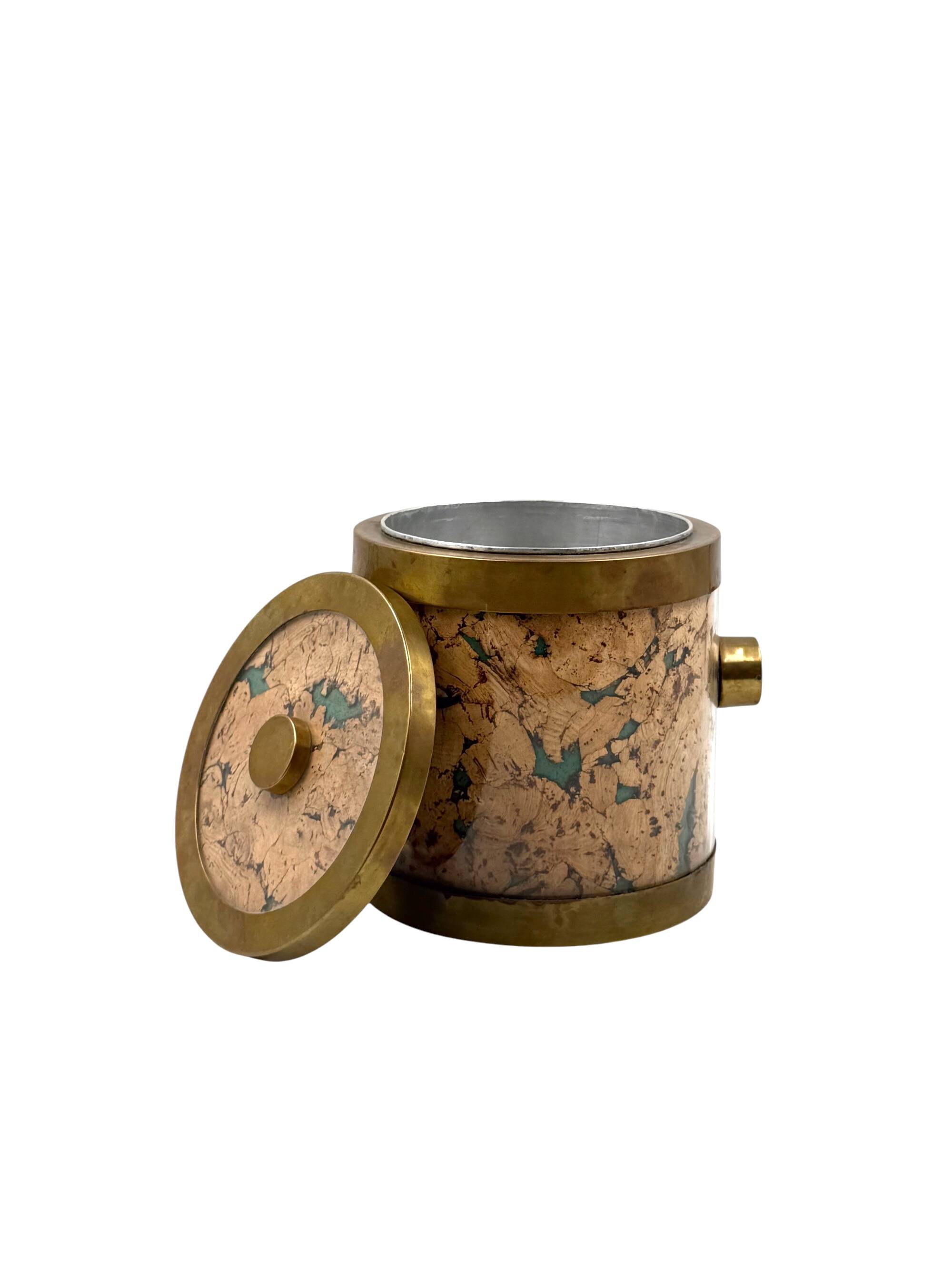 Hollywood regency golden Ice Bucket, France ca. 1970s