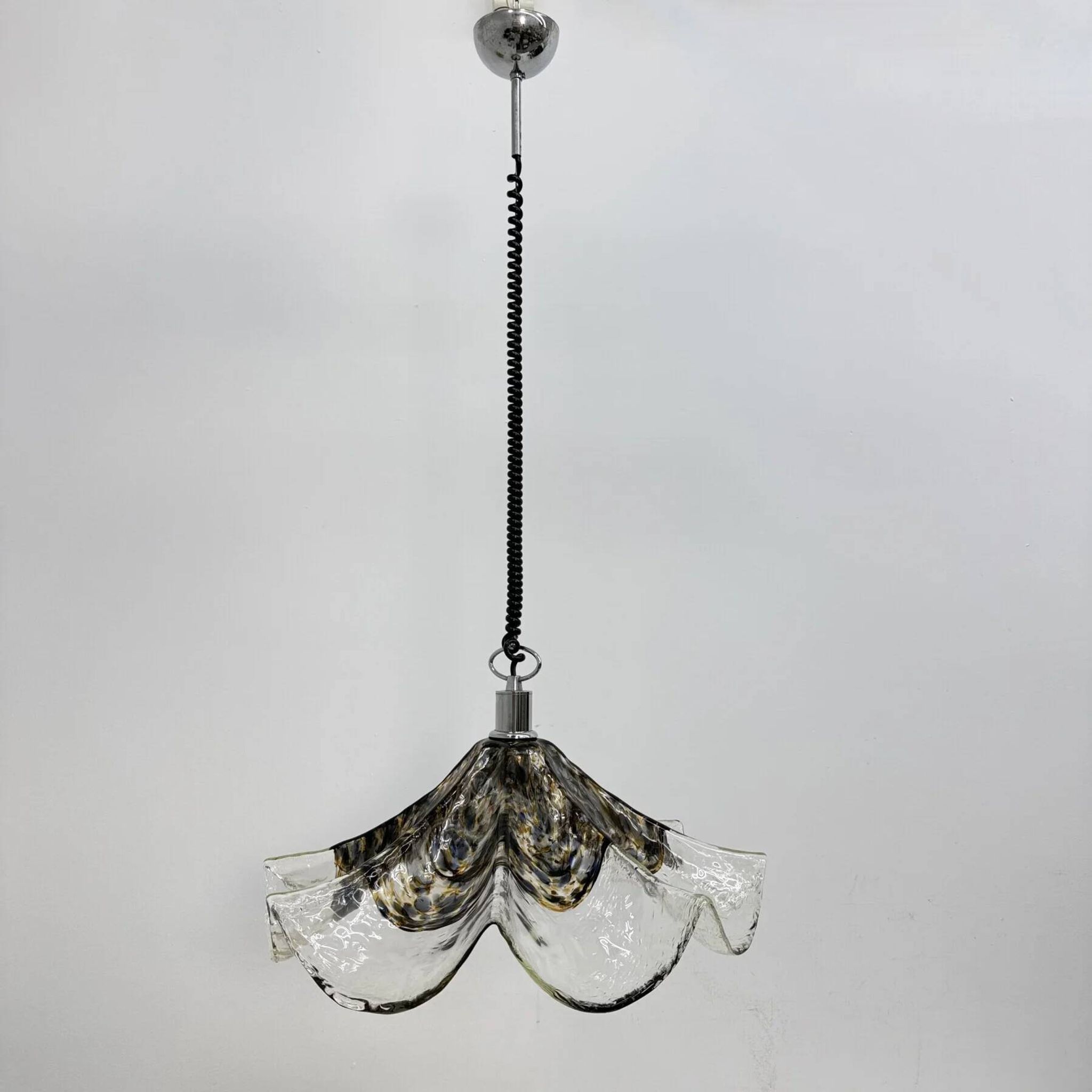 Glass and metal lamp