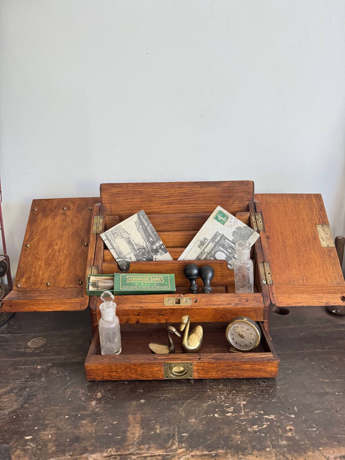 Small wooden mail storage unit