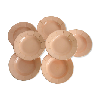 Assiettes creuses Digoin rose