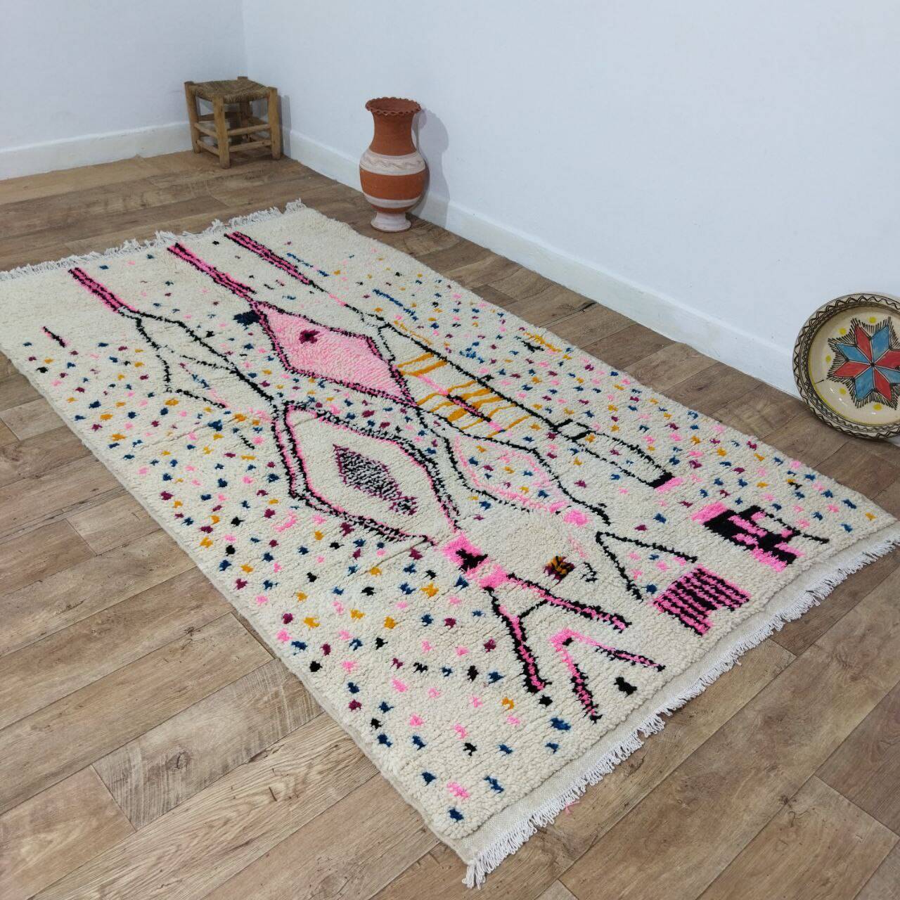 Handmade Moroccan Berber rug 253 X 143 CM