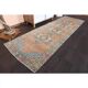 1970s Vintage Turkish Hand-Knotted Wool Cotton Orange Runner Rug 82x261