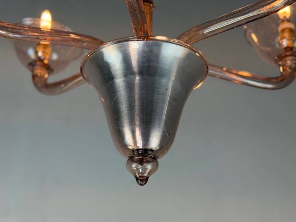 Lustre vénitien en verre de Murano de couleur améthyste, vers 1920