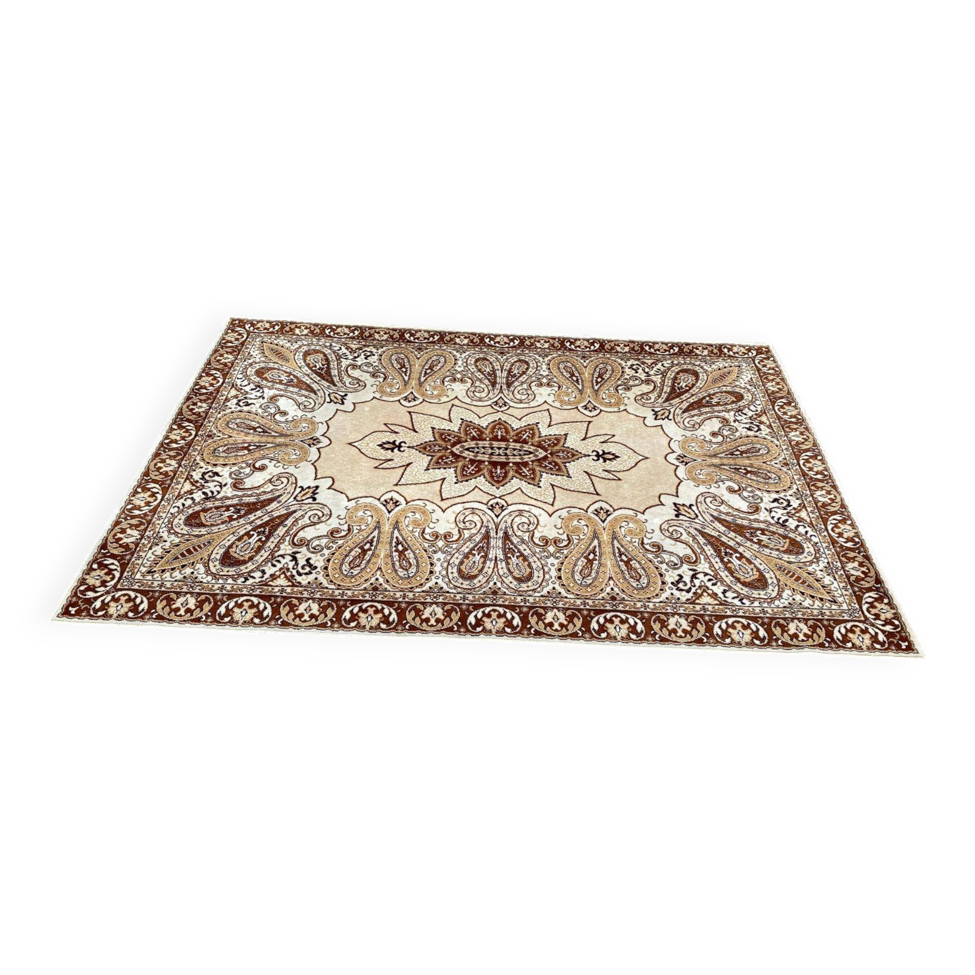 Pure combed wool Persian rug with flowers 200x300 Teppich imperial