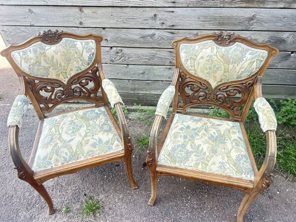 Paire de fauteuils et paire de chaises Art Nouveau