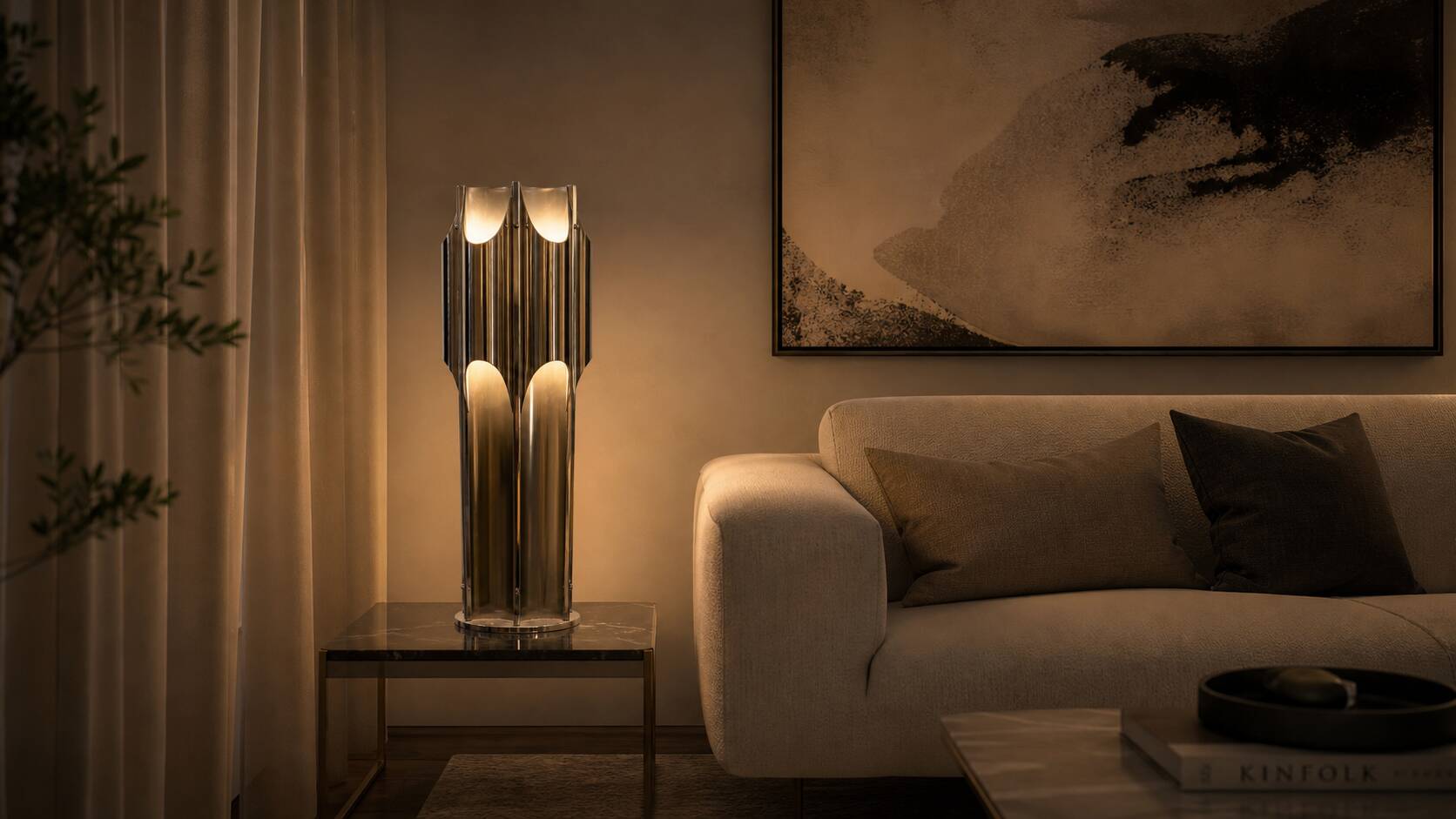 „Orgue" Table Lamp attr. to Jacques Charles for Maison Charles, ca. 1965