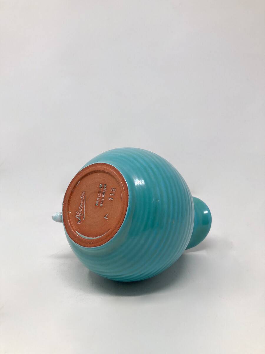Mid-Century Modern Ceramic Pitcher signed Alexander, Belgium, 1950s