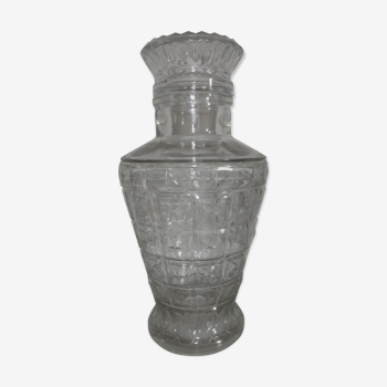Jar of chiseled glass apothecary