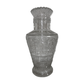 Jar of chiseled glass apothecary