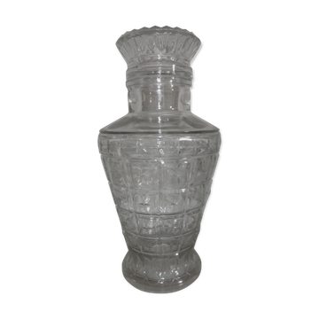 Jar of chiseled glass apothecary
