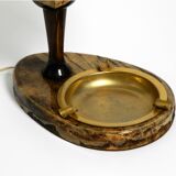 Mid Century italian table lamp with ashtray like a lantern by Aldo Tura