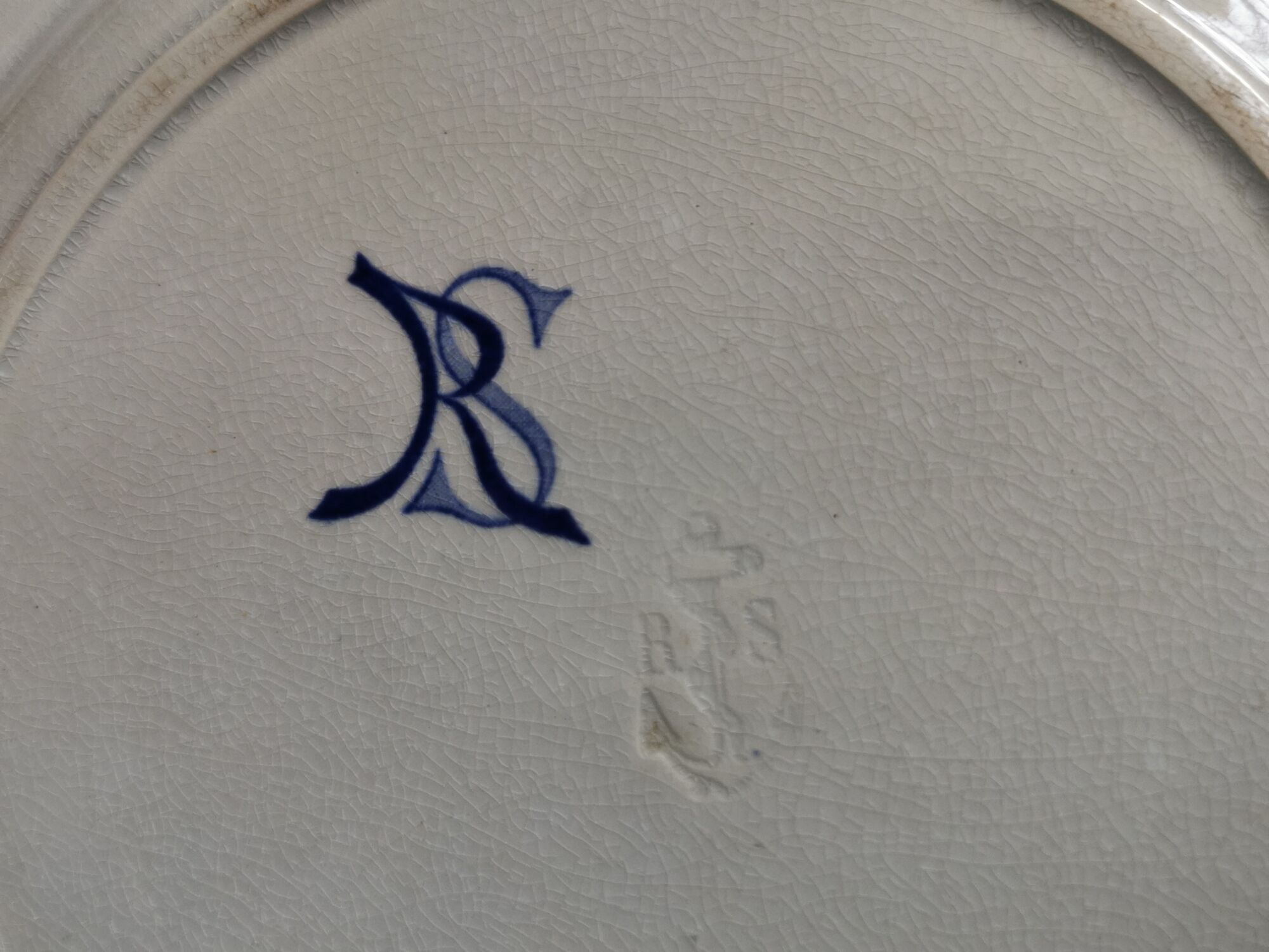 service of 12 old dessert plates in Rigal and Sanejouand faience
