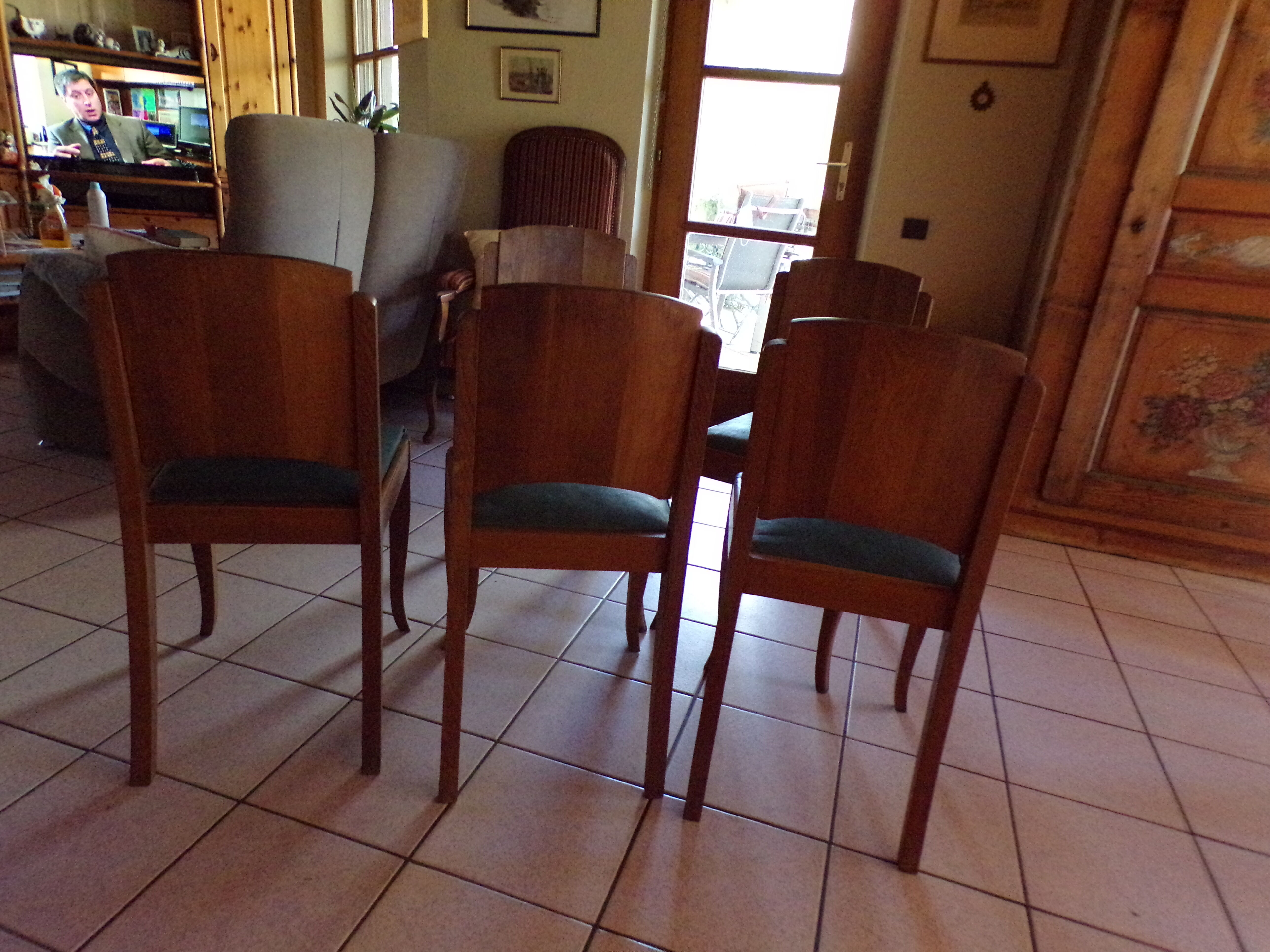 Five art deco chairs