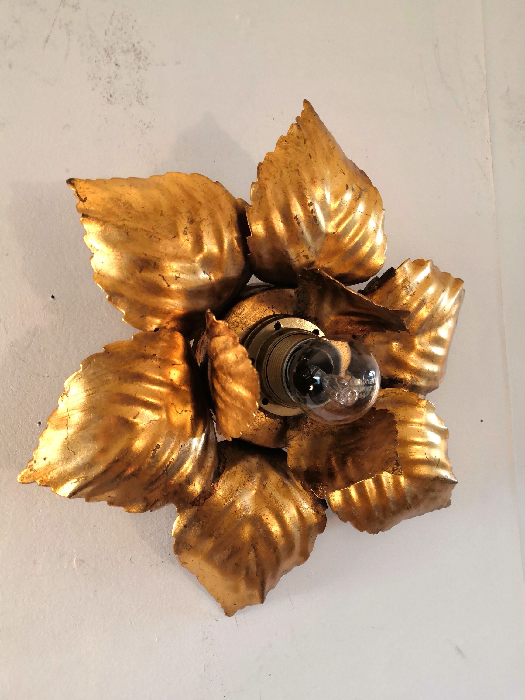 FL wall lamp in gilded metal design 70s