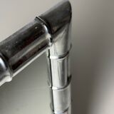 Large faux bamboo mirror chrome