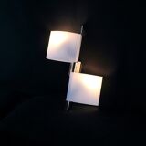 White and brass asymmetrical appliques, with double opaline, France 1950's