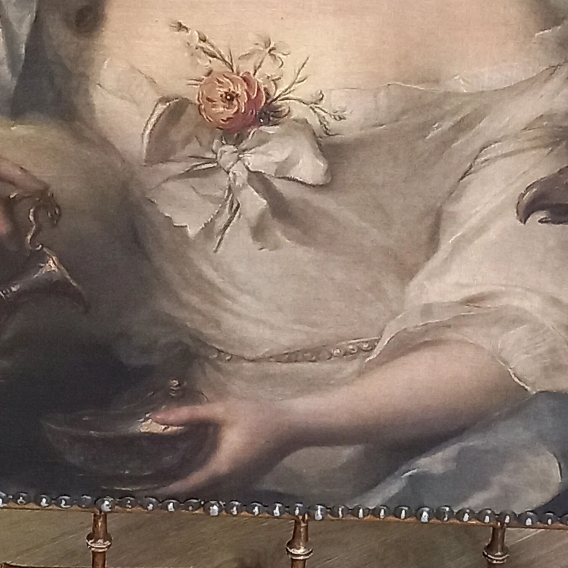 Écran de cheminée en faux bambou doré