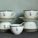 Set of 5 vintage Bernardaud Limoges porcelain cups