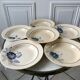 Set of 6 flat plates blue flowers Saint-Amand years 30-40