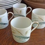 4 Limoges porcelain espresso cups by Fabrique Royale Limoges
