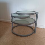 Coffee table in metal and glass, 1970s
