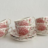 6 Johnson Brothers "Rose Chintz" English earthenware mugs