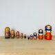 2 Russian dolls Matryoshka painted wood