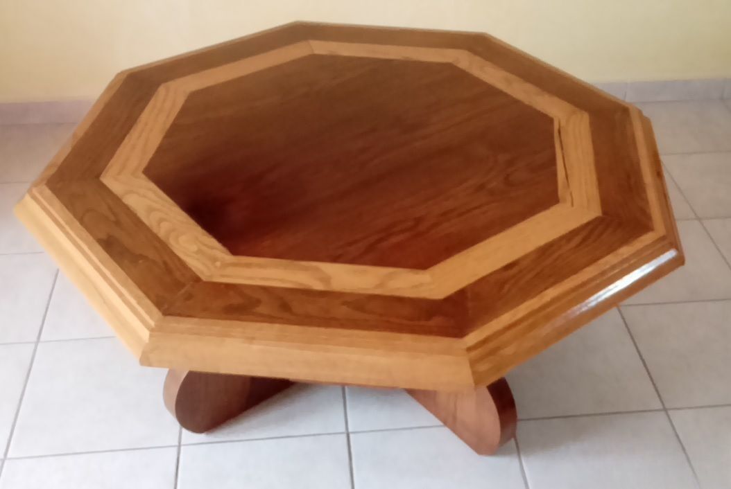 Octagonal oak coffee table