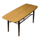 Low Mid-Century Danish Modern Teak Hyggebord 55 Coffee Table with shelf