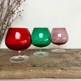 3 verres à dégustation couleurs vintage