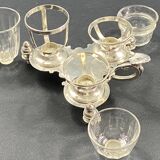 19th century Louis XV style condiment holder, silver or silver-plated metal frame