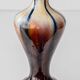 Belgian Art Deco Ceramic Table Lamps, Pair, Flambé Drip Glaze, New Silk Shades