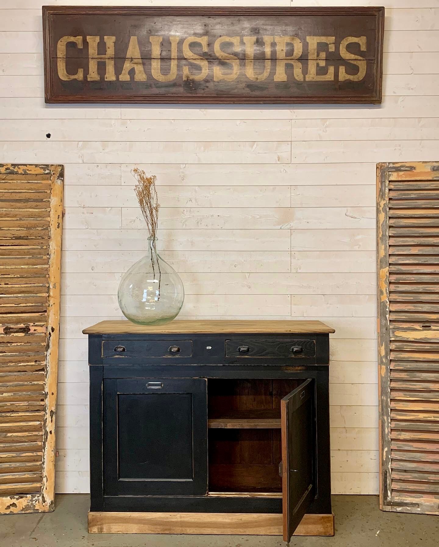 Black patinated Parisian buffet