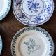 6 flat plates La Lorraine Salins Gien English Indies