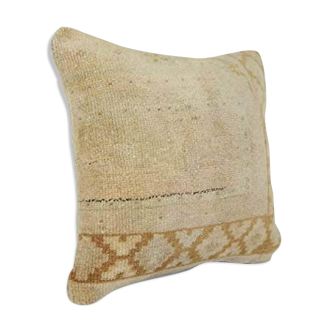 Vintage oushak rug pillow cover, faded pillow 16'' x 16'' (40 x 40 cm)