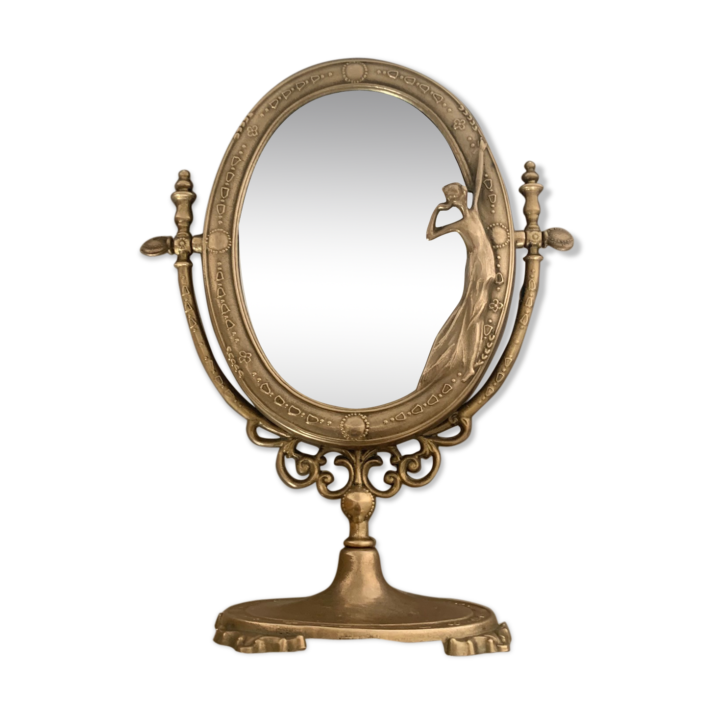 Art nouveau psyche mirror