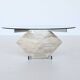Diamond shaped coffee table in white travertine Italy 1960