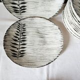 Vintage french 1960s salins tolede - toledo dinner plates black olive