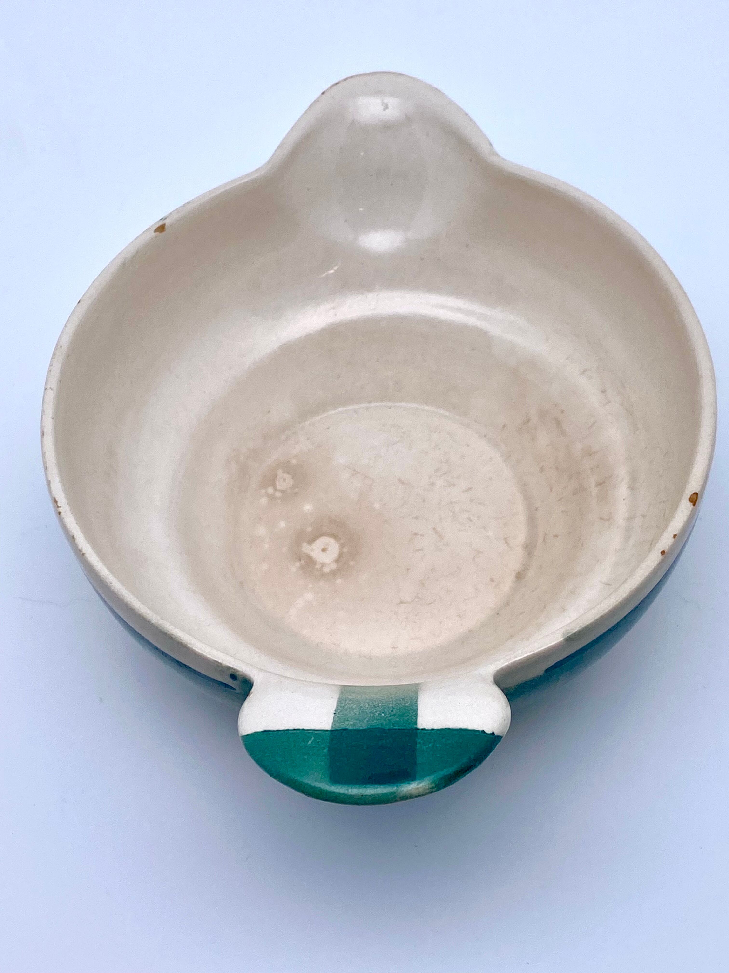 Vintage beige and green checkered service