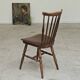 Baumann Tacoma bistro chair, wood and brown faux leather, 1960.