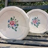 Serving plates X 2 old pink earthenware Digoin Sarreguemines