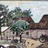 Old table, 1960s farmyard