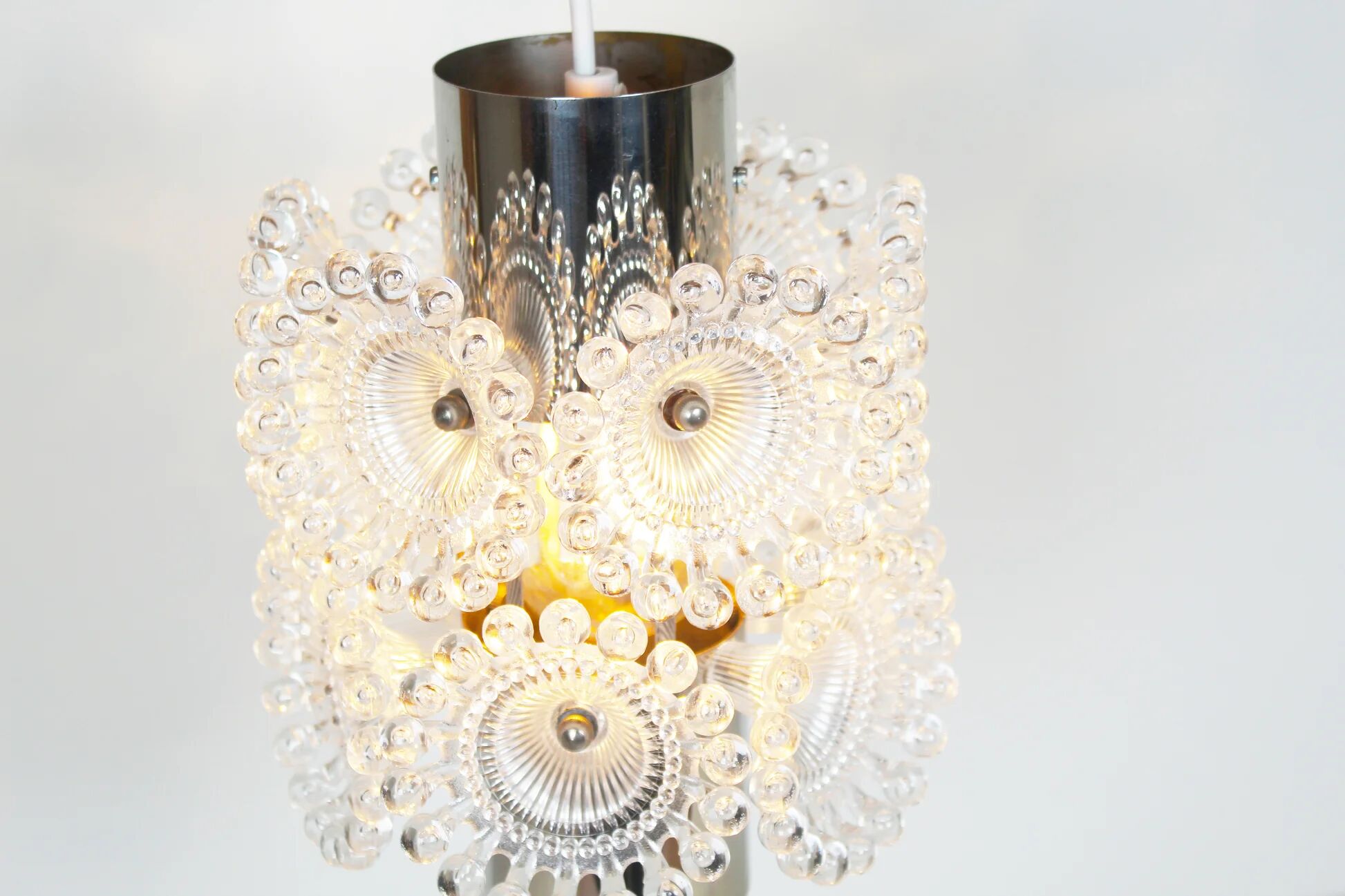 1970s chrome pendant lamp by Solken Leuchten - 3 available