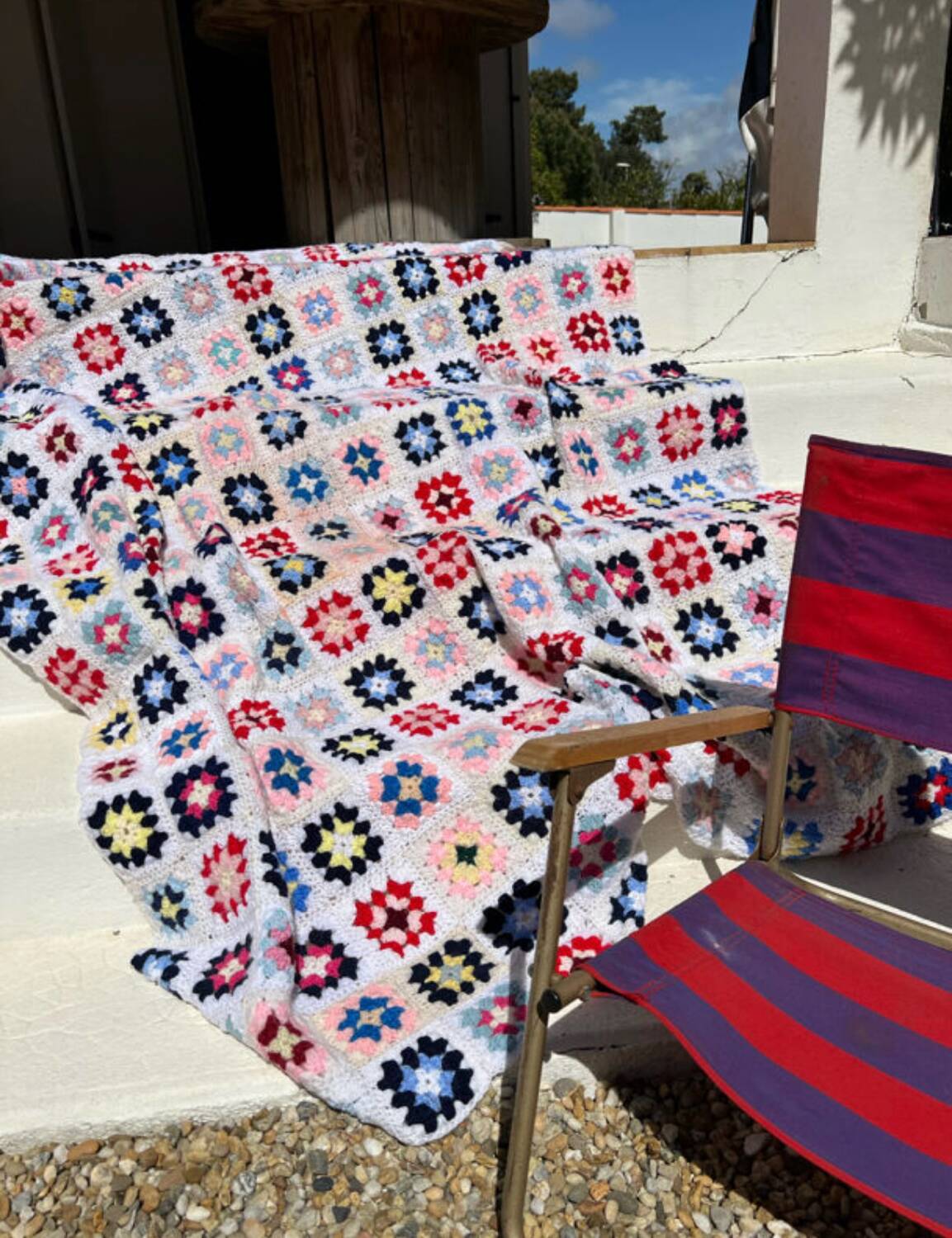 Vintage crochet plaid from the 70s