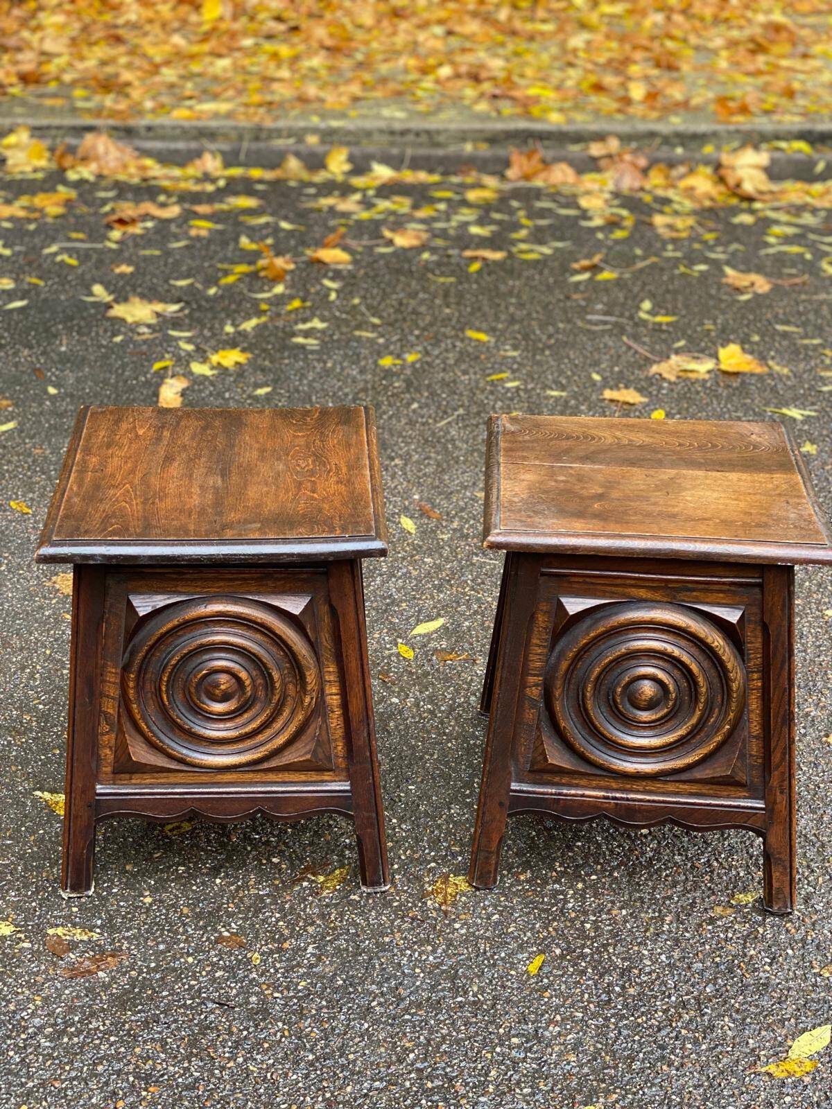 2 Breton bedside tables in solid wood