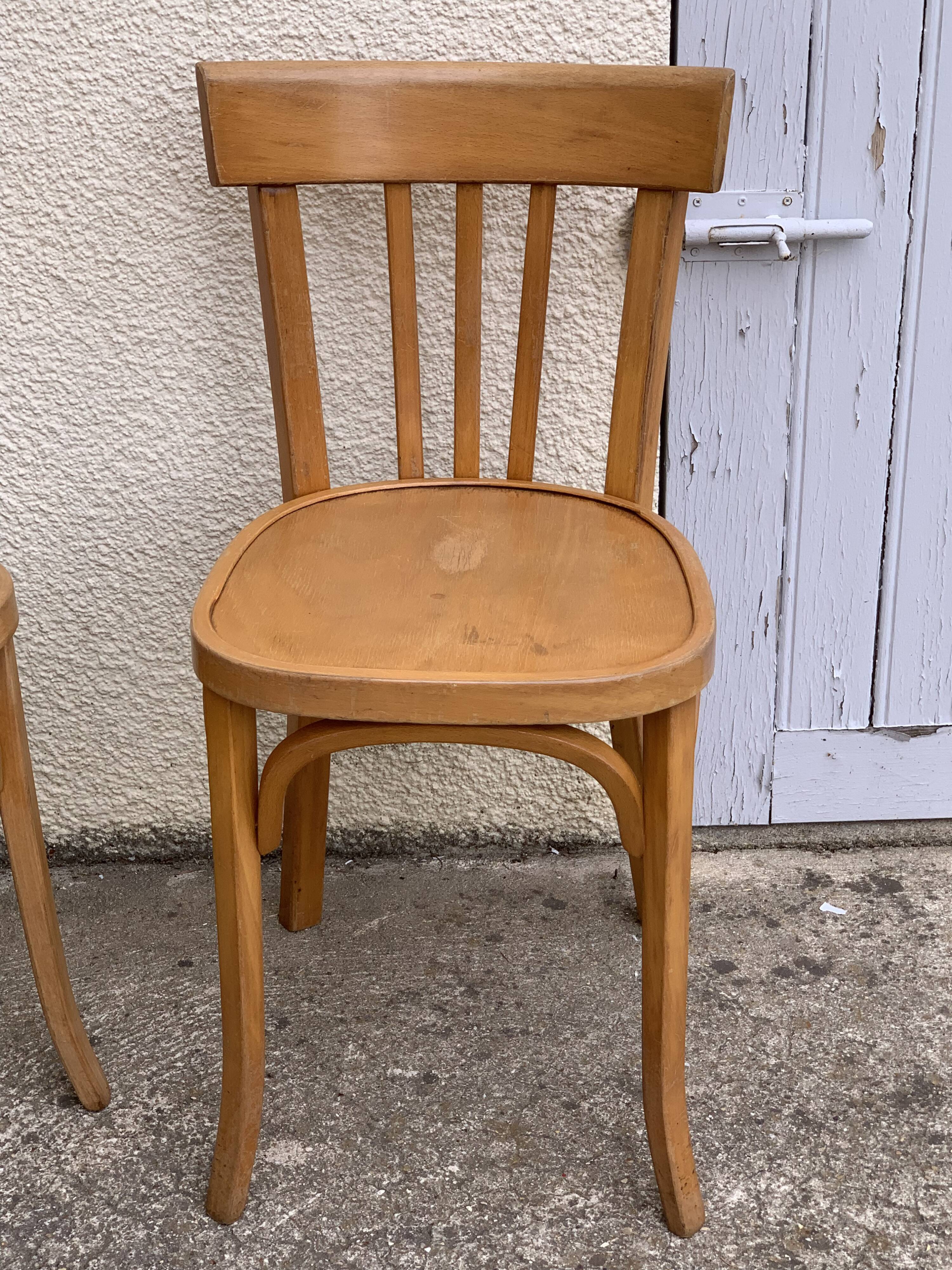 Suite of 4 chairs bistro Baumann 1967