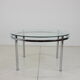 1970s round conference table chrome and glass, italy