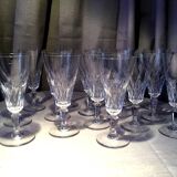 Suite of 16 champagne flutes in baccarat crystal carcassonne model
