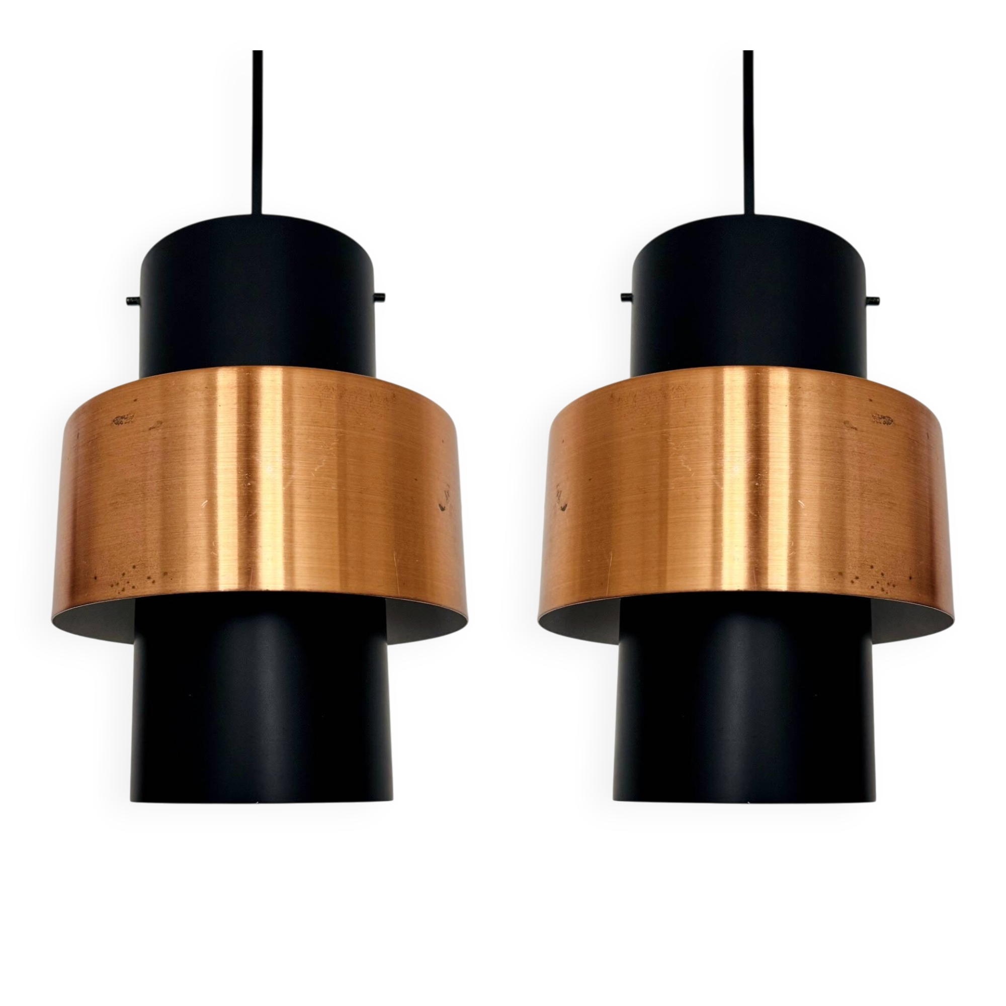 Set of 2 Danish Copper Pendant Lamps