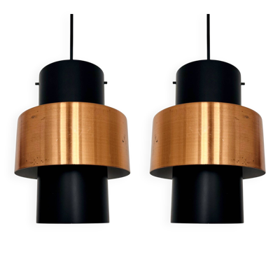 Ensemble de 2 lampes suspendues en cuivre danois
